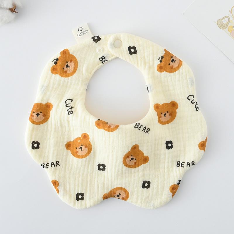 360-Degree Pure Cotton Petal Baby Drool Bib