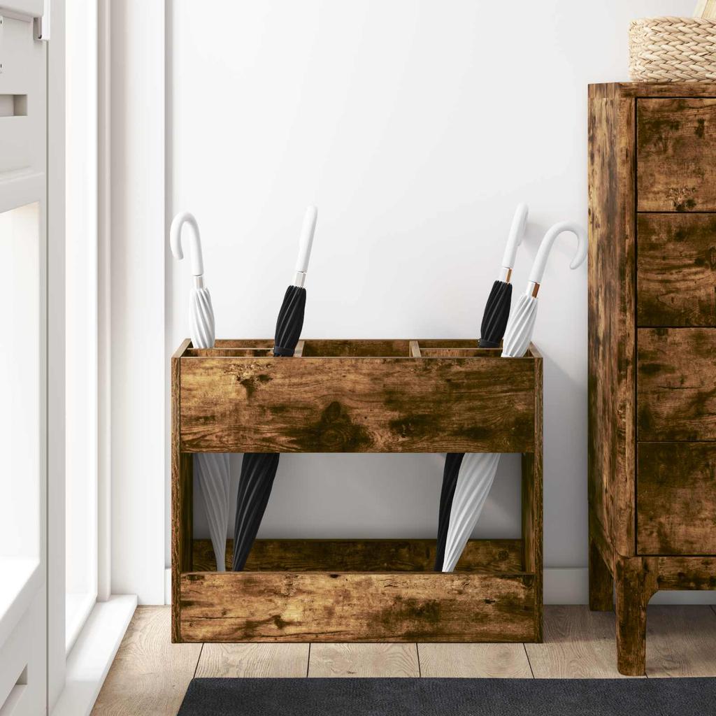 Umbrella Stand Smoked Oak 65 x 24 x 50 cm