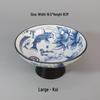 Chinese Blue and White High-Footed Porcelain Pastry Plate - Small Size for Fruit, Tea, Snacks, Nuts, or Pot Stand