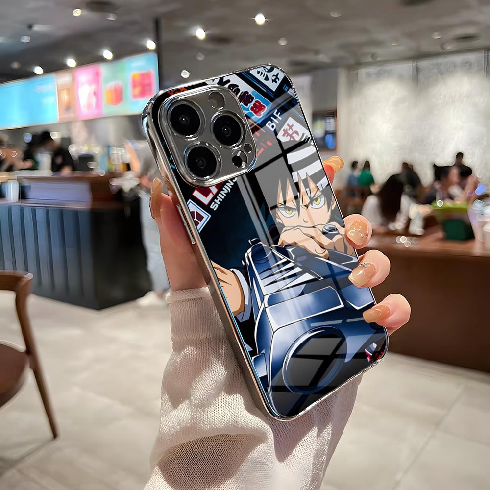 

Cool Fashion S-Soul Eater Phone Case For IPhone 17 Pro Max 15 Pro 16 14 Plus 12 13 Mini 11 Pro Shockproof Electroplated Glass C iPhone Air