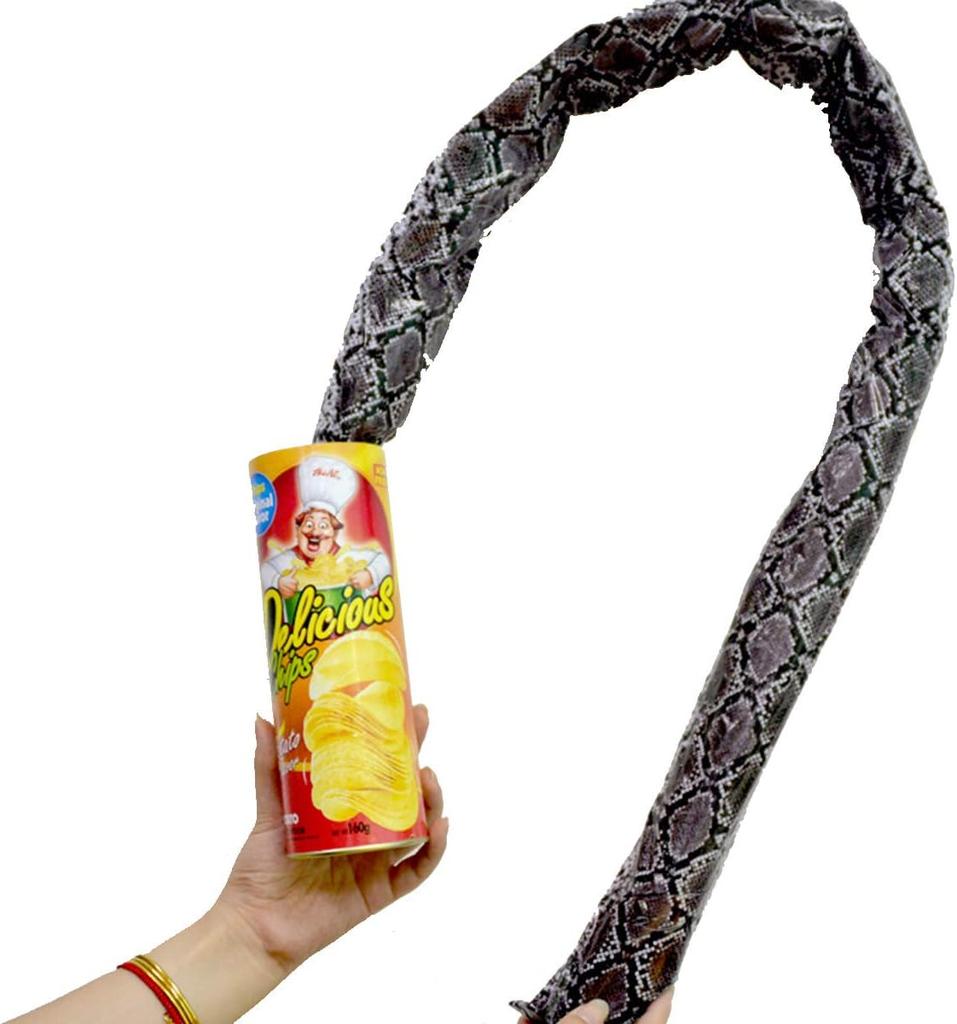 The Potato Chip Snake Can Jump Stage Magic Tricks Spring Snake Toy April Fool Day Halloween Party Jokes In A Can Gag Gift Prank