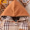 Kariertes Farbverlaufs-Kapuzenshirt und Strampler mit langen Hosen für Kinder - Herbst-/Wintermode