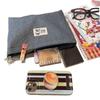 Striped Denim Cloth Makeup Bag Women's Ins Large Capacity Storage Bag Portable Travel Storage Toiletry Bag Cute Cartoon Multi Functional Cosmetic Bag