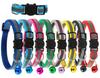 Reflective Cat Collar with Bell Adjustable Nylon Kitten Safe Necklace Collars Buckles For Cute Pets Cat Accessories Supplies