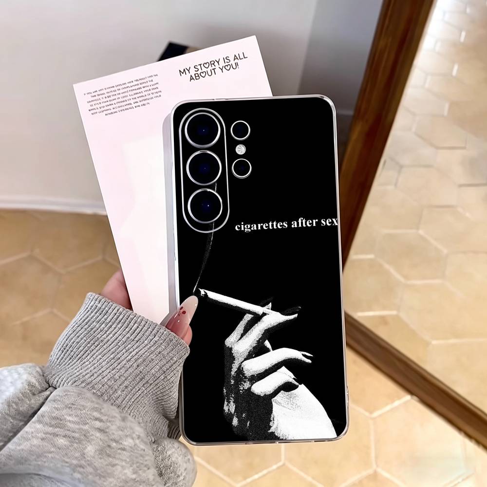 C-Cigarettes A-After Sex B-Band Phone Case For Samsung S25,S24,S21,S22,S23,S30,Ultra,S20,Plus,Fe,Note,10,9,5G Transparent Cover