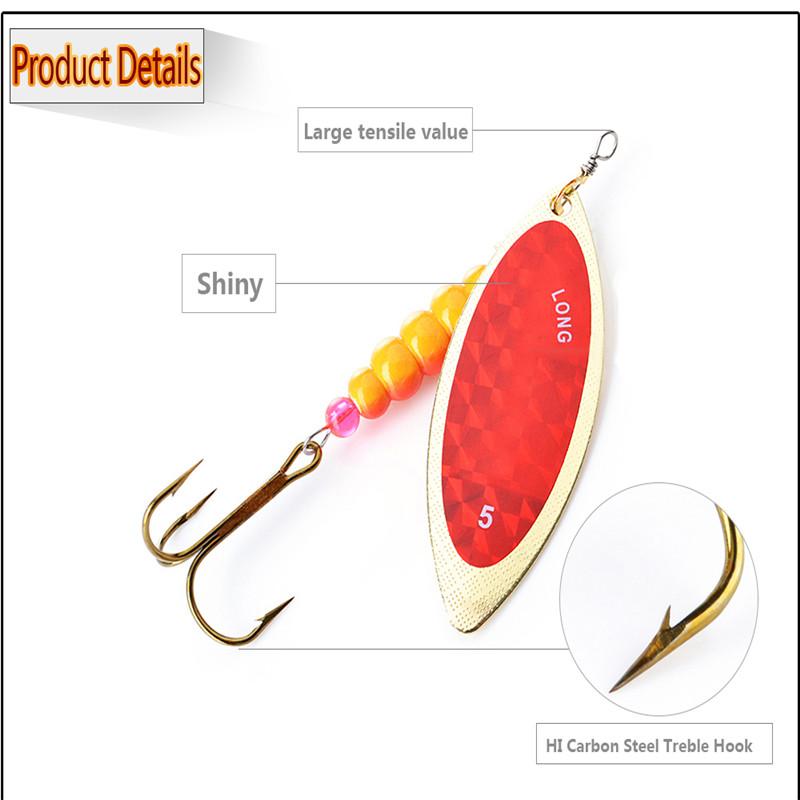 FISH KING 4 buc Spinner Bait 4g 7g 12g 18g 28g Spoon Naluci Stiuca Metal cu Treble Carlige Naluca de pescuit artificiala de bas