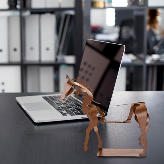 Abstract Horse Sculpture Hollow Horse Statue with Light Metal 3D Animal Figurine Home Office Desktop Decoration Ornament