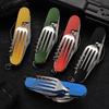 Multifunctional Foldable Detachable Tableware: Compact Travel & Outdoor Aluminum Handle Fruit Knife
