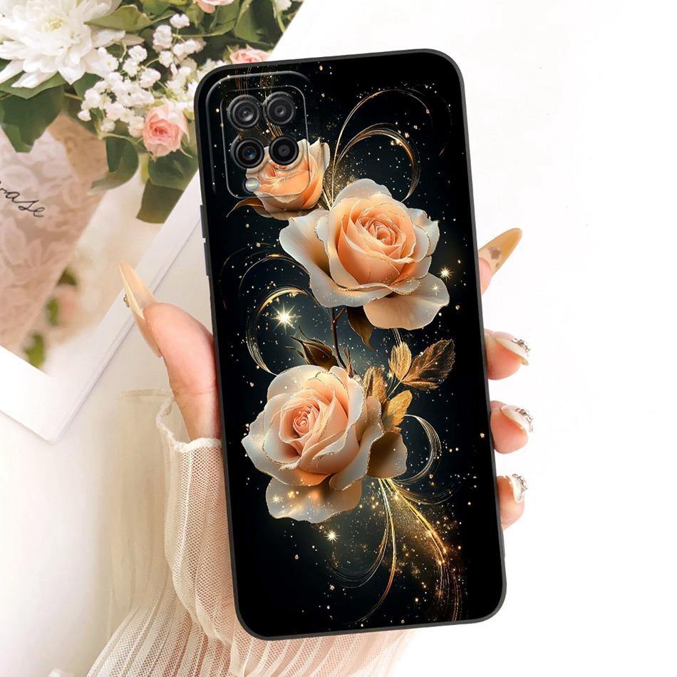 For Samsung Galaxy A12 M12 SM-A125F A127F Cute Cat Flower Butterfly Cartoon Phone Case Shockproof Soft Silicone Cases