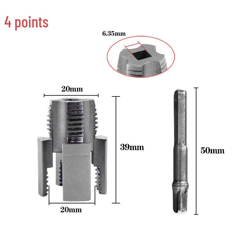 Uniwersalne narzędzie do gwintowania rur wodnych do wiertarki elektrycznej, do gwintów wewnętrznych i zewnętrznych, 4-6 punktów