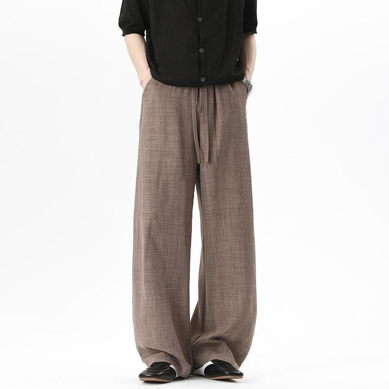 Thin loose retro high-end trendy brand simple new straight wide-leg trousers drape casual trousers for men and women
