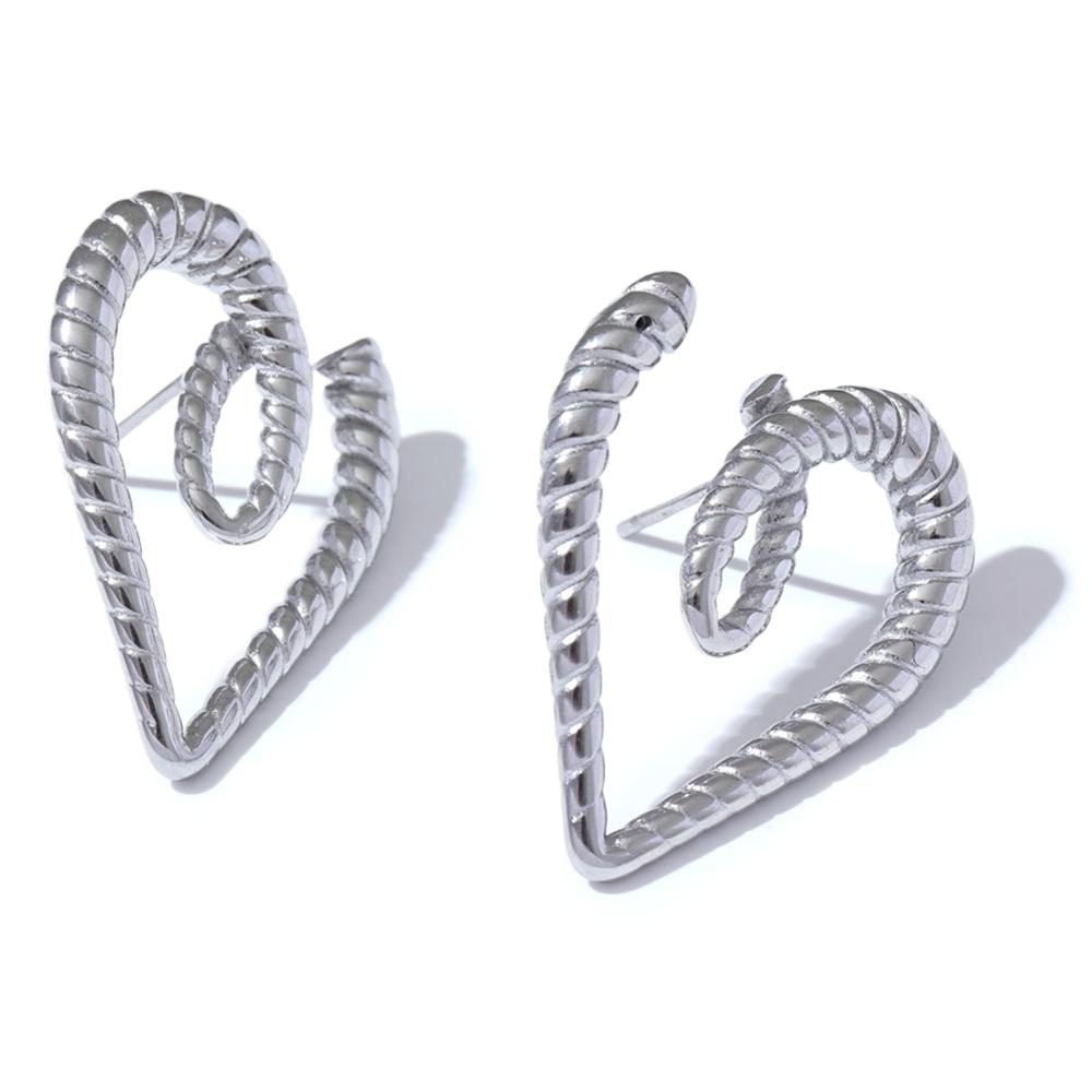 

Yhpup Stainless Steel Heart Sweet Hollow Metal Gold Color Earrings Fashion Attractive Waterproof Statement Jewelry Gift