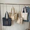 High Capacity Canvas Women's Bag Autumn New Simplicity Solid Color Leisure Versatile Single Shoulder Bag