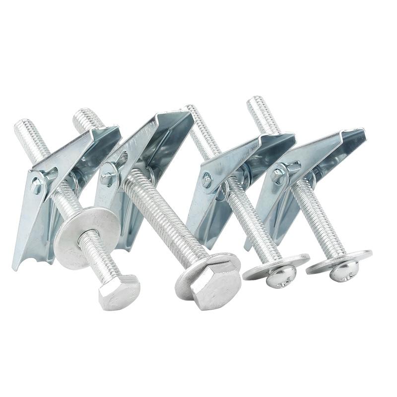 M4 M5 M6 M8 M10 M12 Galvanized Carbon Steel Heavy Duty Hollow Wall Anchors For Drywall Ceiling Toggle Bolts Wing Nut Kit