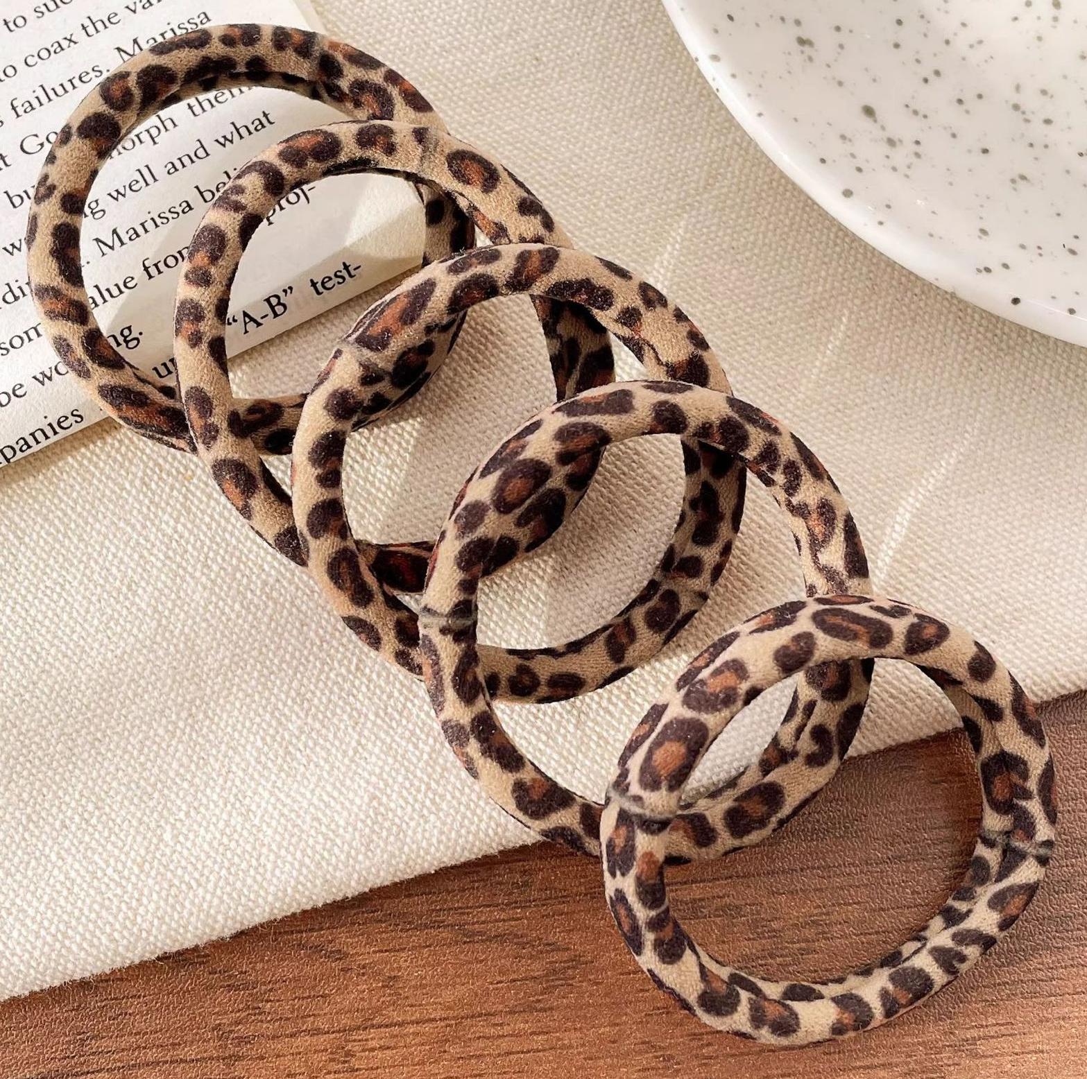 

5 шт. Резинки для волос с леопардовым принтом высокой эластичности для женщин, зебровый узор, держатель для хвостика для девочек, эластичная резинка для волос, веревка для волос, аксессуар