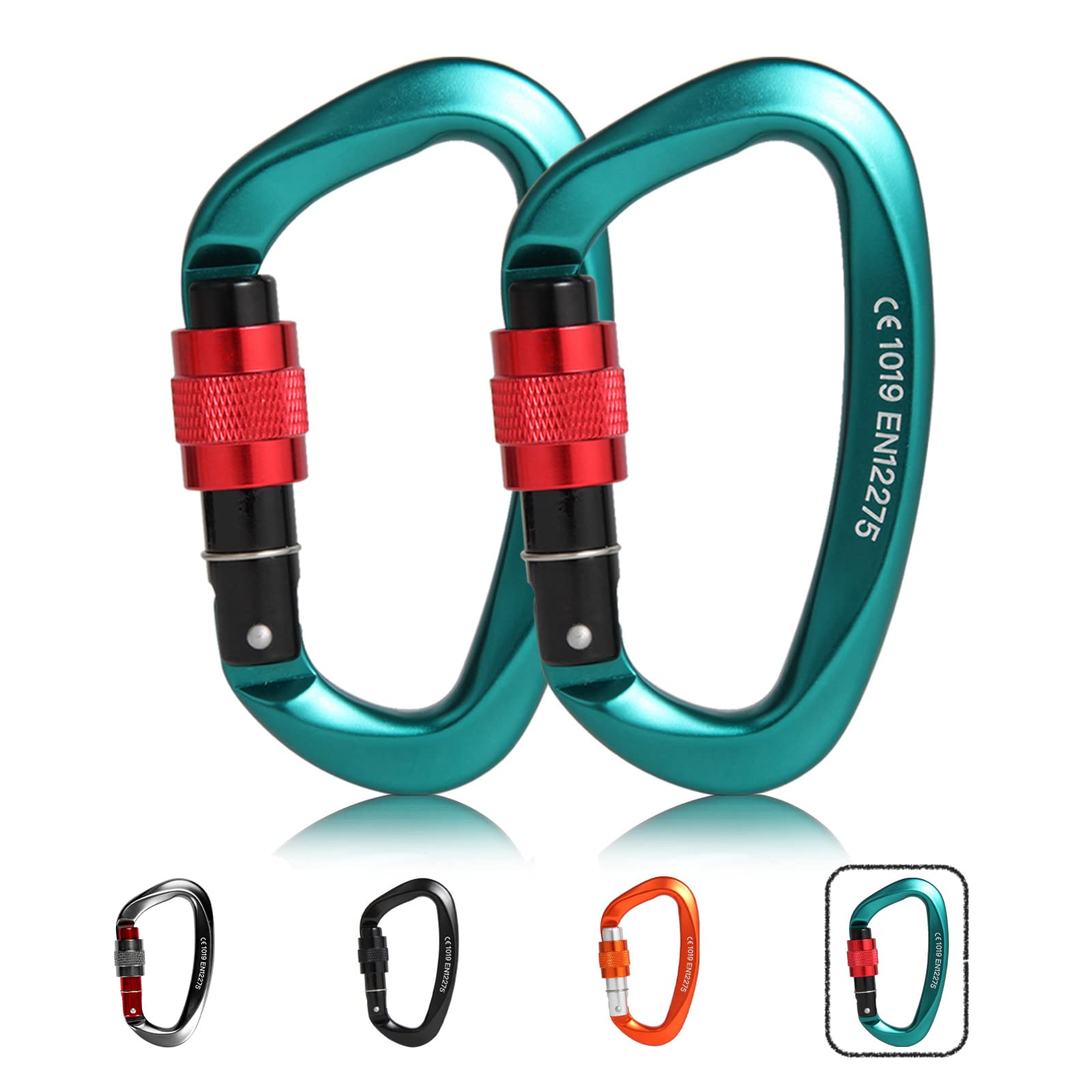 

CE Large 25KN Small 16KN Aluminum with Locking for Outdoor Backpack and Towing of D.E. Ultra-Lightweight, High-Strength Carabiners, Certified, /