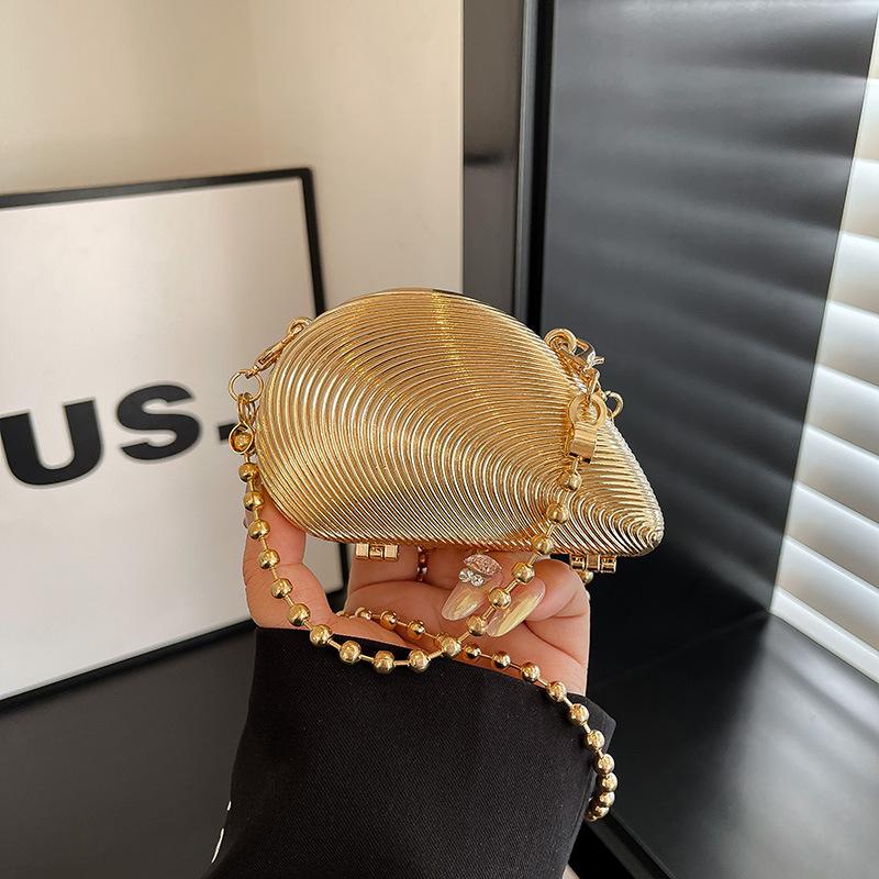 Acrylic Shell Bag 2025 New European and American Fashion Niche Shoulder Bag Women's Personalized Creative Threaded Dinner Bag