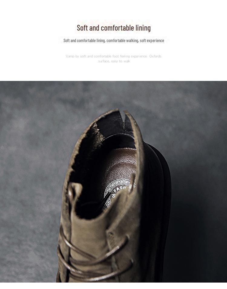 2024 Herren Große Outdoor High-Top Leder Martin Stiefel - Herbst Koreanischer Retro Chelsea Stil