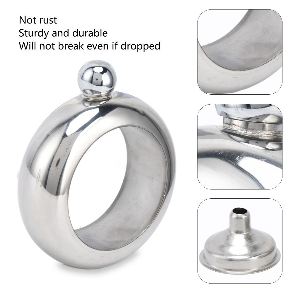 

Silver Bracelet Flask Mirror Polished Stainless Steel Liquor Flask Glitter Hip Flask Party