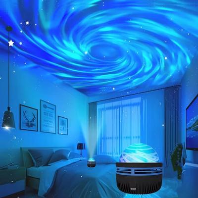 LED Galaksi Projektör Işığı Renkli Galaksi Gökyüzü Projektörü Yatak Odası Gece Lambası Çocuk Odası Dekorasyonu Noel Partisi Dekorasyonu