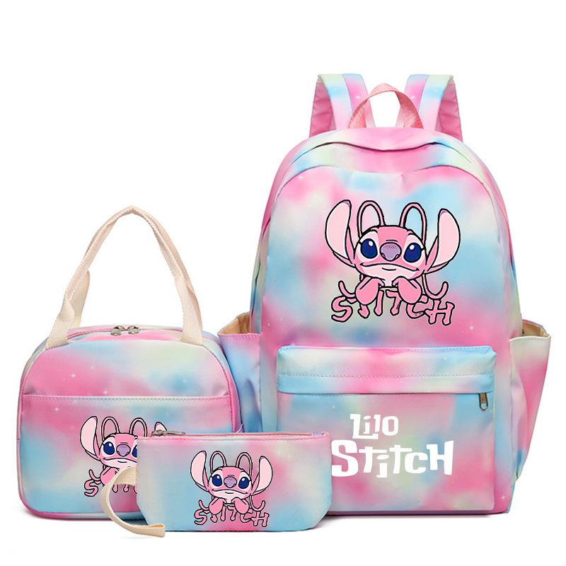 Cartoon Animation Schoolbag Large Capacity Primary And Secondary School Students Backpack Meal Bag Pencil Bag Three-Piece Set