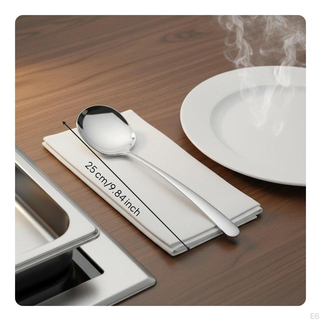 Stainless Steel Serving Spoon Professional Mirror Polished Kitchen Utensil for Caterers, Family