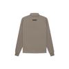 Fear of God Essentials SS22 Desert Taupe Logo Print Half Neckline Pullover Thickweight Shirt For Men Grayish Brown FOG-SS22-093