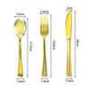 Disposable Gold Plated Cutlery Set Plastic Fork Spoon Knife Party Wedding Banquet Vintage Style