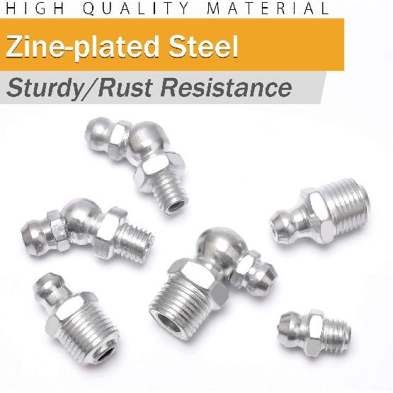 VIGRUE Grease Fittings, 245 Pieces SAE & Metric Grease Fitting Assortment Kit, Standard Grease Fittings Grease Zerks, Straight and Angled Perfect for