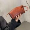 Large Capacity Vegetable Tanned Leather Handbag Light Luxury Lightweight Shell Clutch Bag Simple Design Wrist Coin Purse