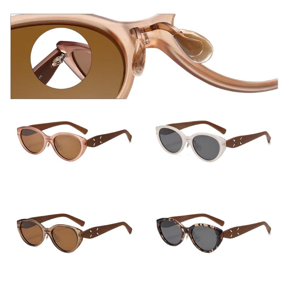 Retro European & American Cat-Eye Sunglasses - UV Protected Imitation Wood Grain for Women & Men