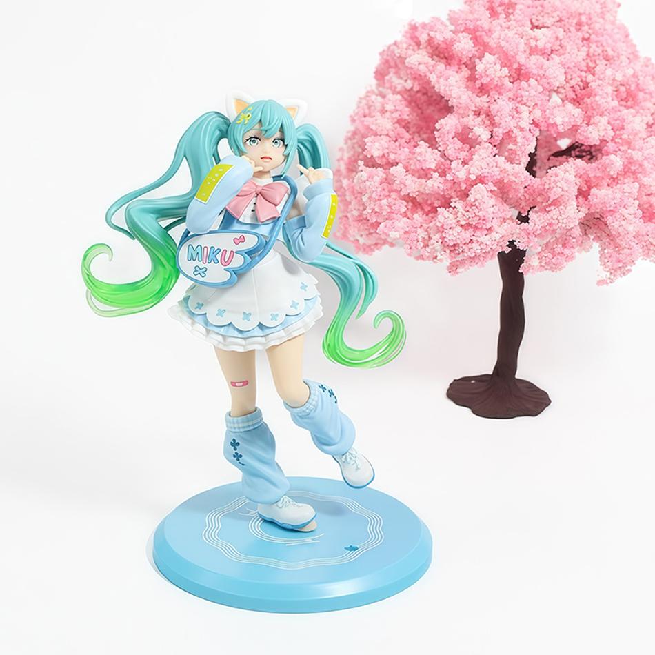 19cm Anime Cat Ears Maid Hatsune Miku Fancy Action Fashion Figure PVC Collection Model Peripheral Ornaments Decorative Toy