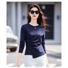 Spring and Autumn Irregular Long Sleeve T-Shirt Women's Simple Slim Fit Versatile Slim Top