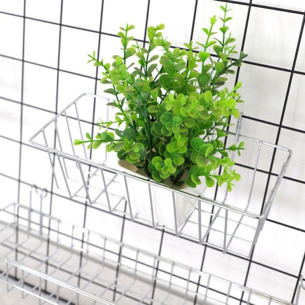 Schwarz/Weiß/Silber Metall Dekorativer Aufbewahrungskorb Platzsparend Rechteckig Gitterregal Aufbewahrungskorb Hängend