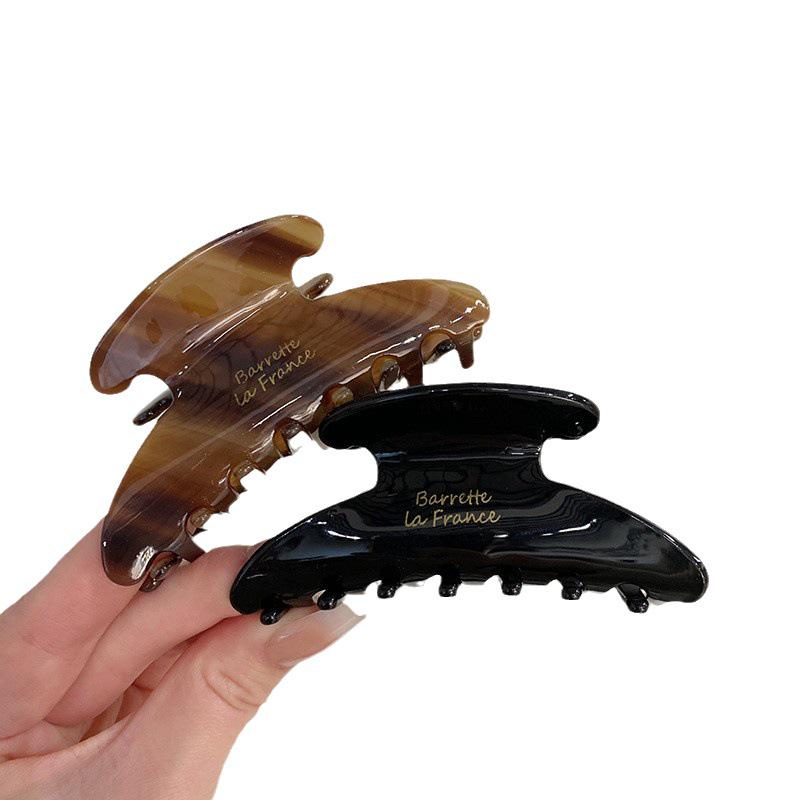 2024 Spring/Summer High-End Coffee Acetate French Shark Hair Clip for Women
