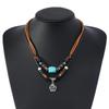 Retro Chinese Style Floral Woven Pendant Chain Necklace