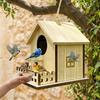 Hanging Bird Breeding Box Bird Cage Bird Feeder House Wood Bird House  Backyard Home
