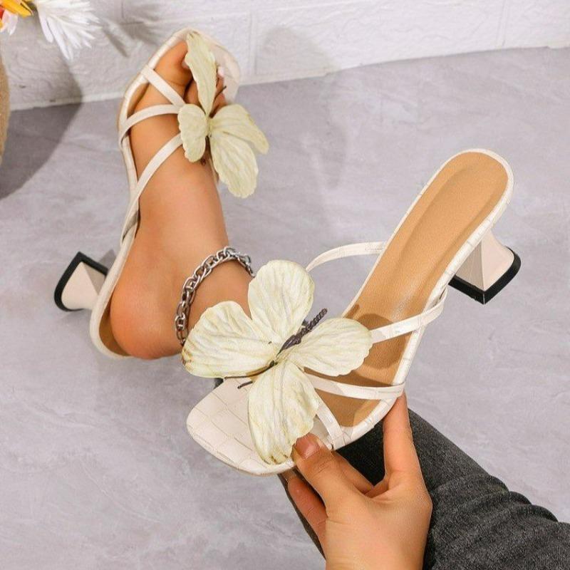 Women's Butterfly Flower Shoe Buckle Accessories, Thai Style Beach Sandal Decorations