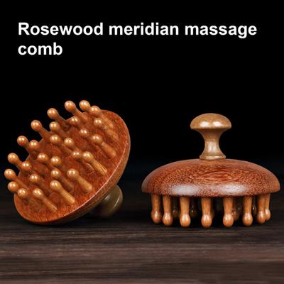 Sandalwood Scalp Massage Comb with Ergonomic Handle Round Head Teeth Anti-static Hair Growth Men Women Wooden Head Massager Brush