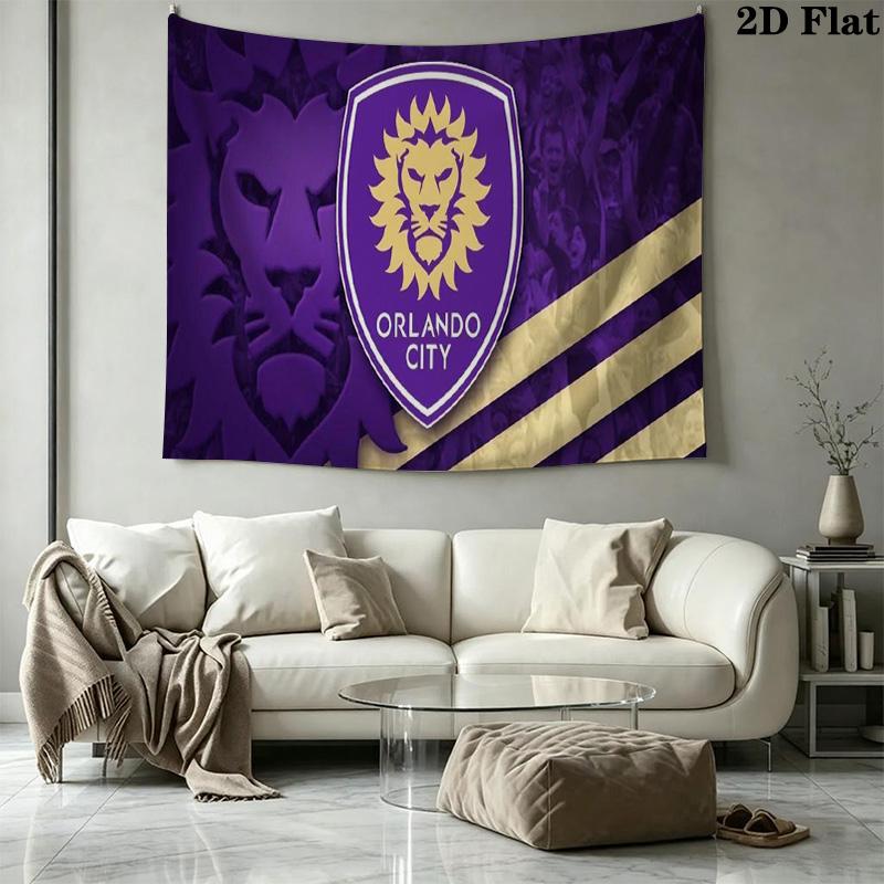 Orlando City SC Wall Tapestry Aesthetic Wall Hanging Printed Fabric Blanket Decorative Tapestries for Bedroom Living Room Home Decor