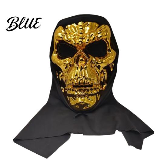 Comfortable Breathable Skeleton Design Black Skull with Mask Mask Halloween Mesh Eyes Dark Cool Cosplay Headscarf Mirror Texture for