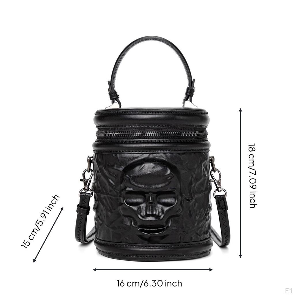 Stylish Bucket Handbag with Shoulder Strap Vegan Leather Faux Compact Versatile