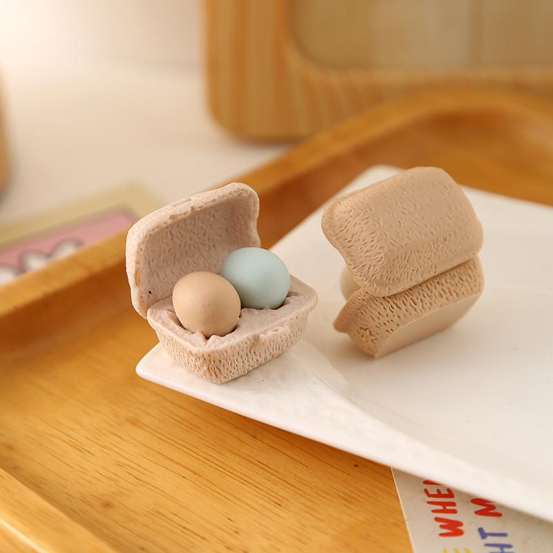 3 Boxes Dollhouse Simulation Eggs Miniature Mini Eggs With Tray Dollhouse Kitchen Accessories Model Toys Kitchen Decor