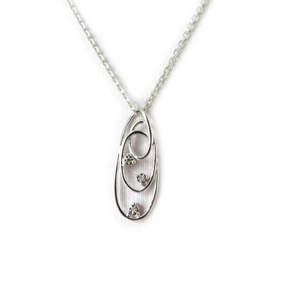 [M7214] - White 'Goddess' Silver Necklace