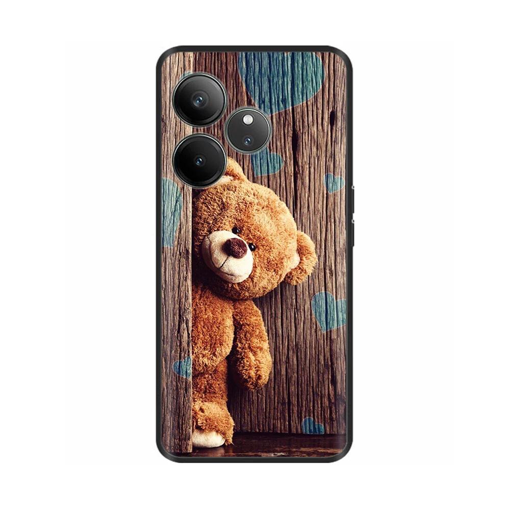 For Realme GT 6 GT 6T Case Black Silicone Luxury Bumper Cute Soft TPU Phone Cases For Realme GT6 5G Cover Shells Coque 6.78''