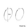 50mm Simple Flatten Circle Golden Round Big Hoop Earring for Women Fashion Jewelry Silver Color Exaggerated Great Aros Brincos