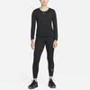 Nike Breathable Quick-Dry Solid Color Logo Round Neck Long Sleeve Drop Shoulder T-Shirt Women T-Shirt Black DD0642-010