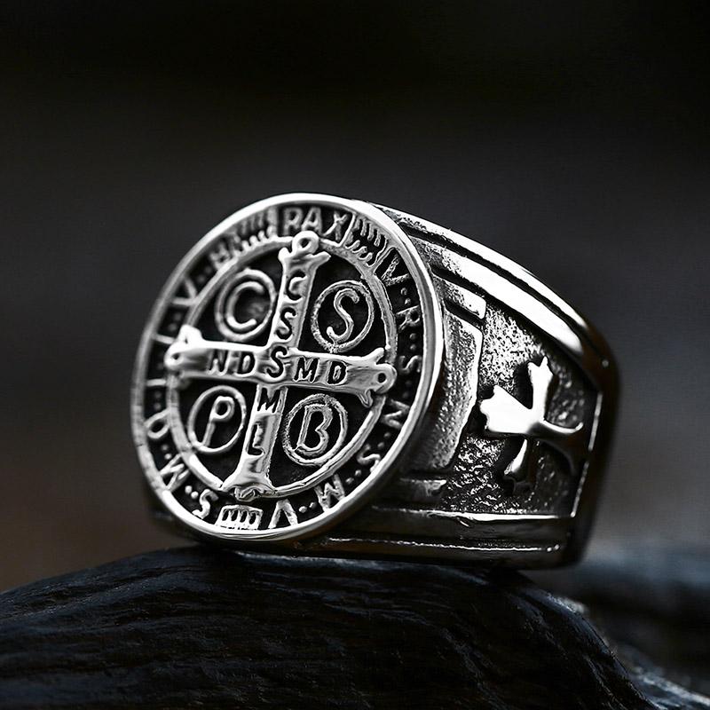 2025 Neues Design 316L Edelstahl Hochglanz Religiöser Herrenring CSSML Modeschmuck Geschenk
