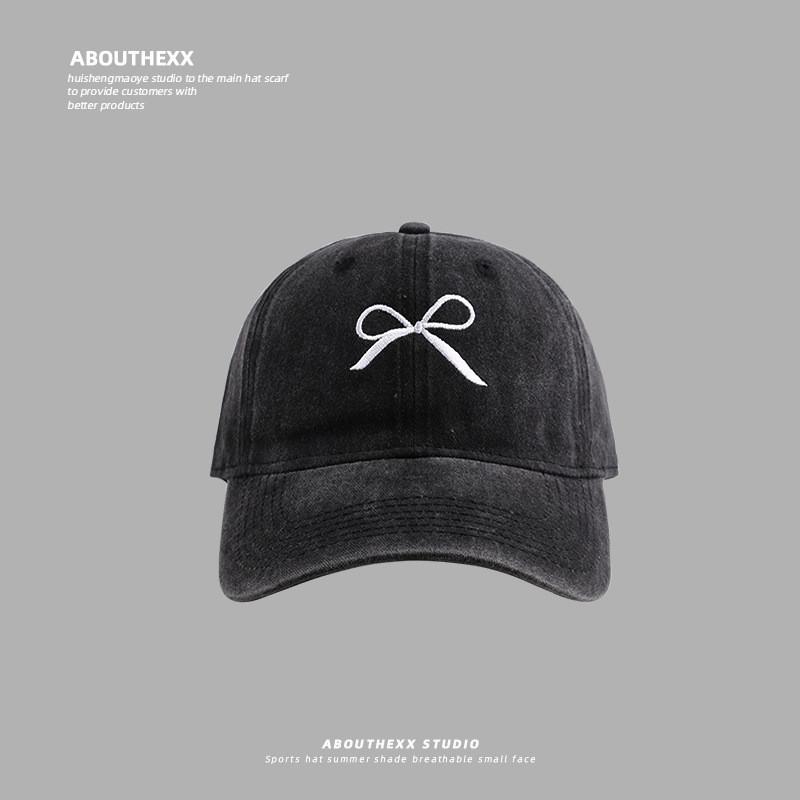 Bow Embroidered Baseball Cap With Sunshade And Breathable Cotton For Teens And Adults
