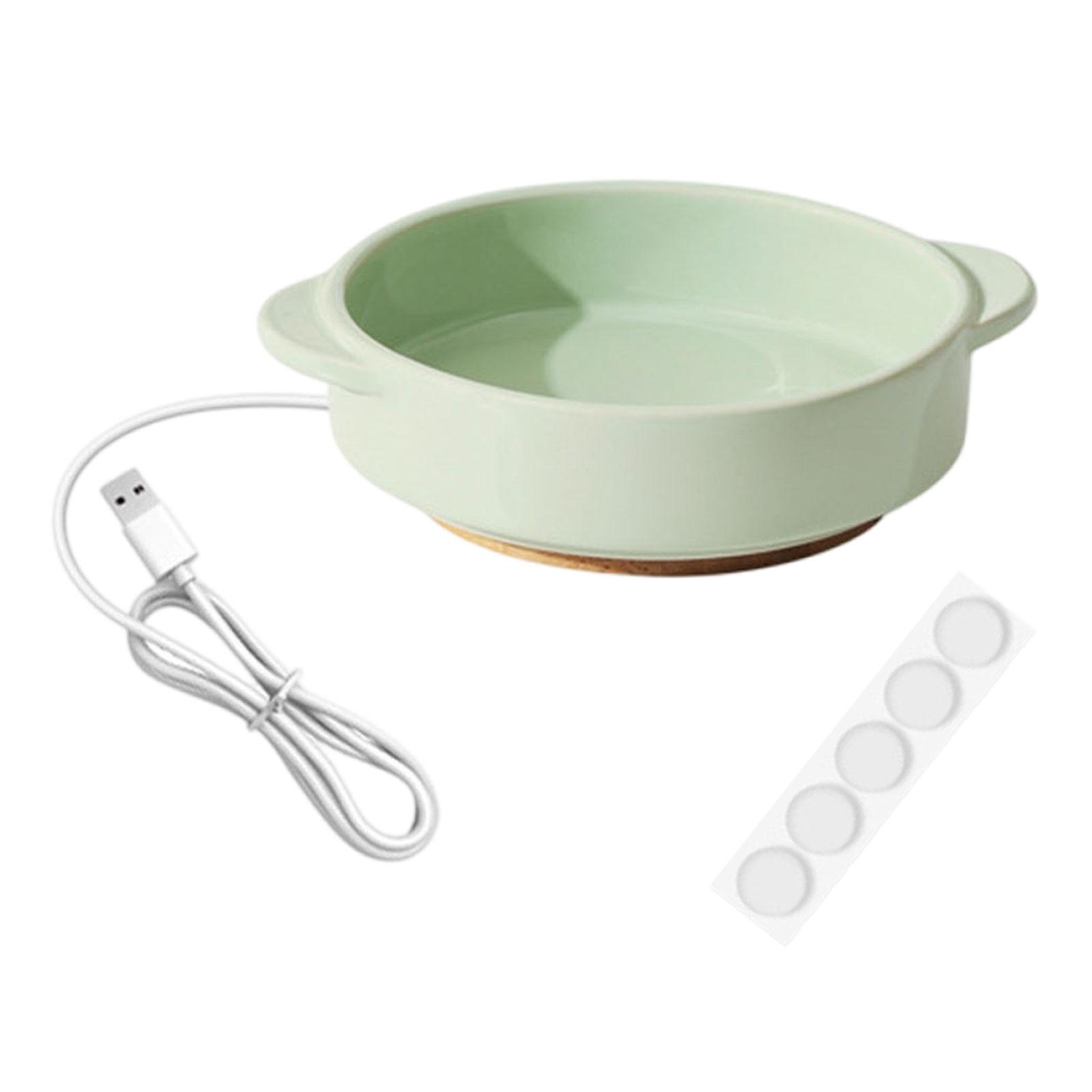 

Pet Heated Water Bowl Portable Elevated Cat Dog Feeding Bowl Pet Drinking Bowl for Indoor Outdoor Winter Pet Feeding Supplies зелёный